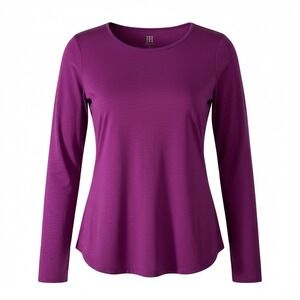 Tiltle Nine LS Performance Scoop Neck With Open Back Scoop Sz XL Maroon